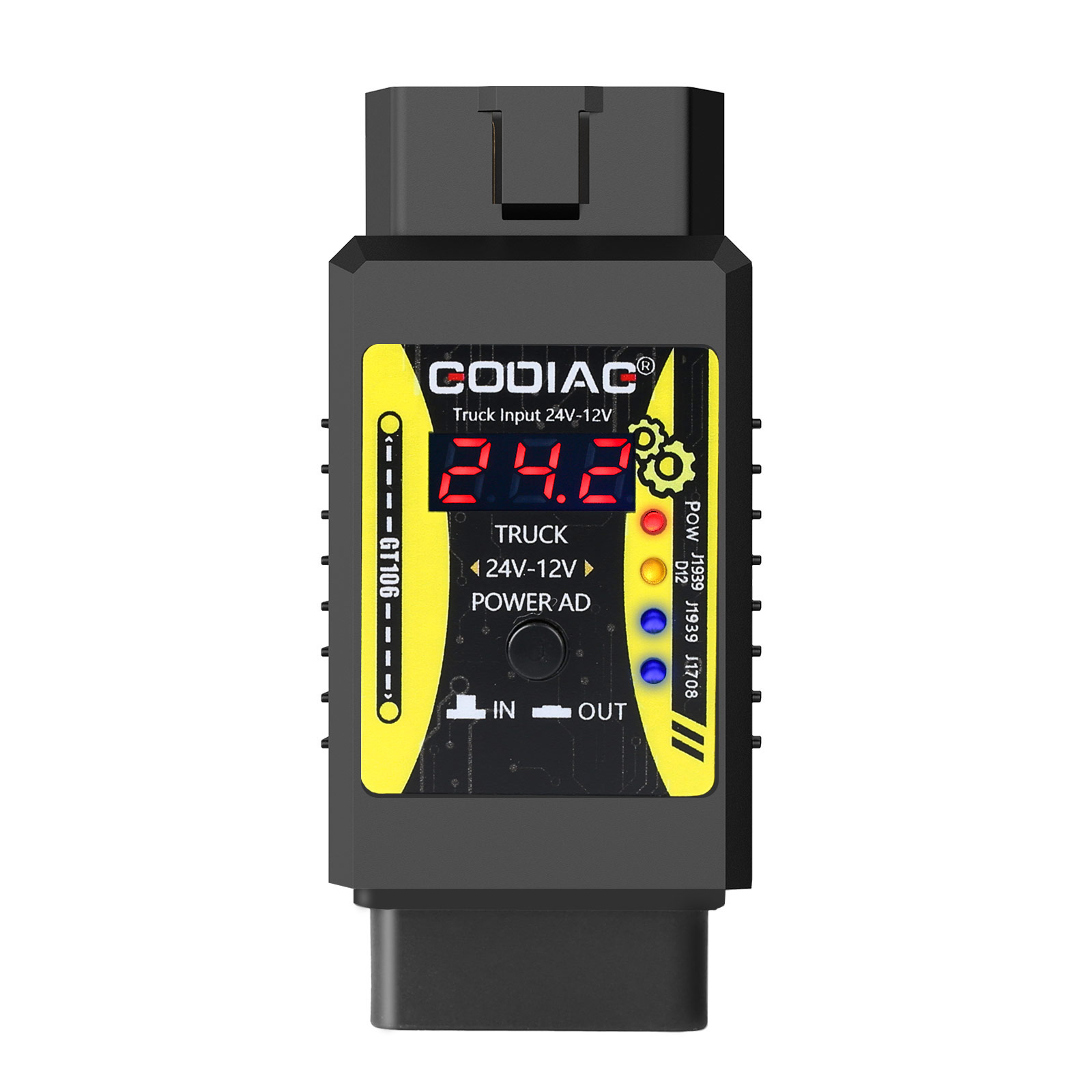 GODIAG GT106 24V to 12V Heavy Duty Truck Adapter for OBD2 Scanners
