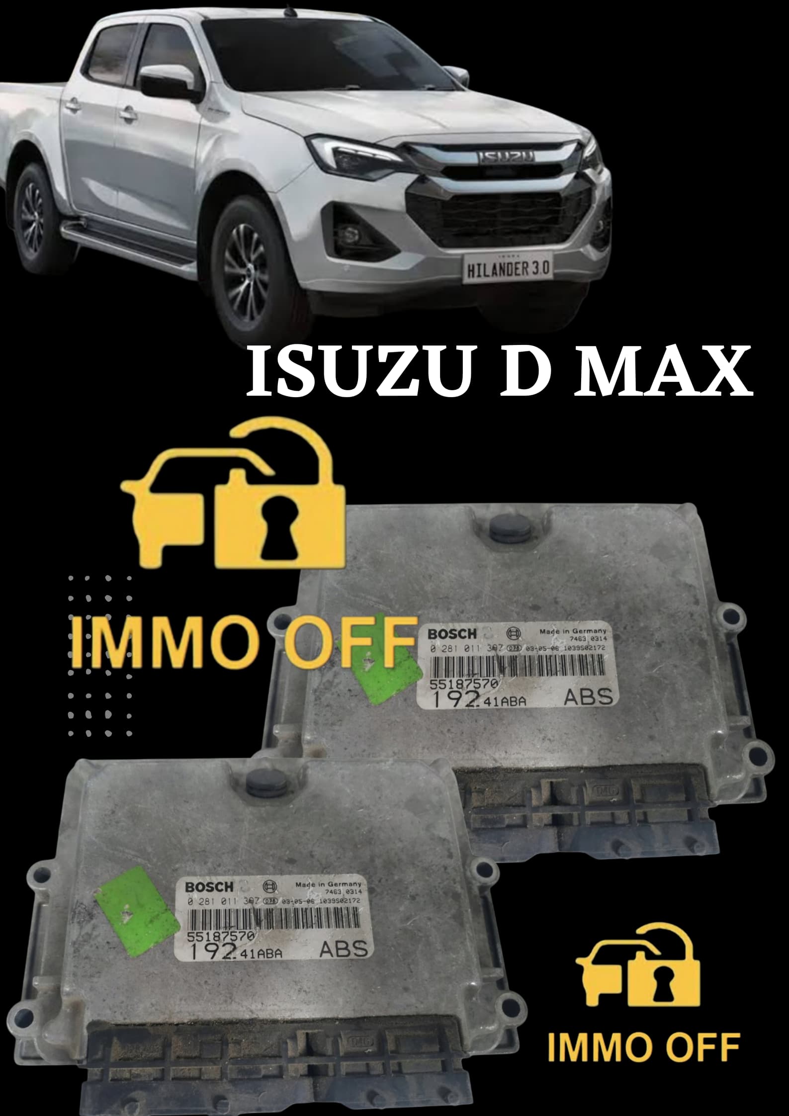 Isuzu D-Max ECU Service – IMMO Off